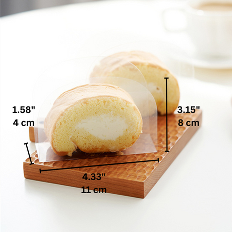 Plastic Clear Thick Slice Roll Cake Wrap Film | 4.33x1.58x3.15" - size