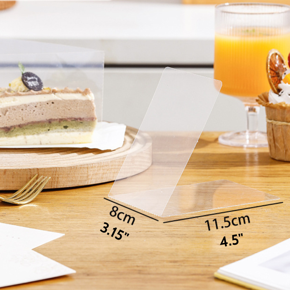 Film d'emballage de gâteau triangulaire en tranches épaisses transparentes en plastique | 4,5x3,15" - 100 pièces