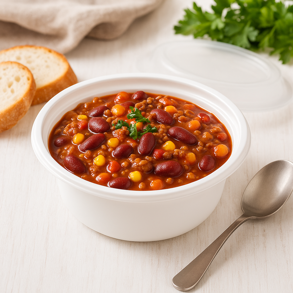 RO-42/40 Base | HD 40oz Microwaveable PP White Round Container (Base Only) with porridge