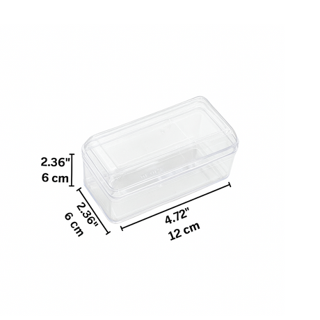 Rectangular Clear Cake Container W/ Lid | 4.72x2.36x2.36" - size