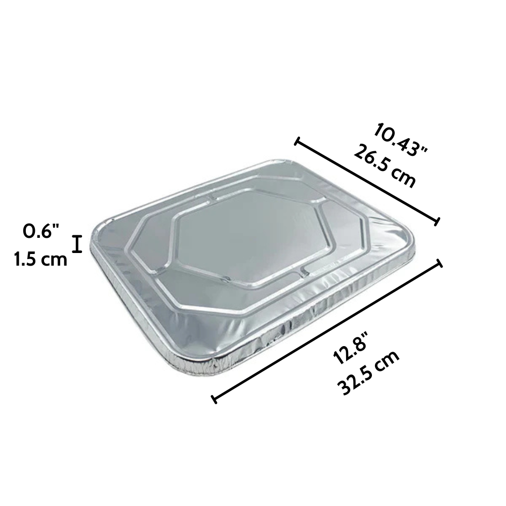 HD Half Size Rectangular Aluminum Foil Lid (Lid Only)