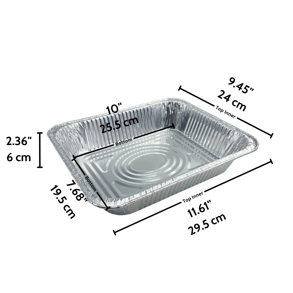 HD Half Size Steam Table Deep Rectangular Aluminum Foil Container (Base Only)
