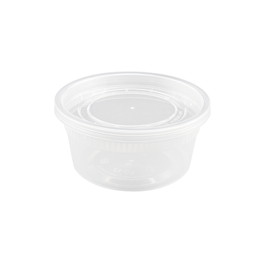 SC-12 | HD 12oz Microwaveable PP Heavy Duty Leak-resistant Translucent Deli Container W/ Lid - 250 Sets