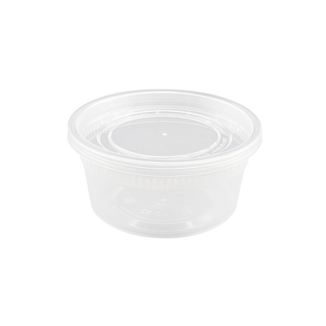 SC-12 | HD 12oz Microwaveable PP Heavy Duty Leak-resistant Translucent Deli Container W/ Lid - 250 Sets