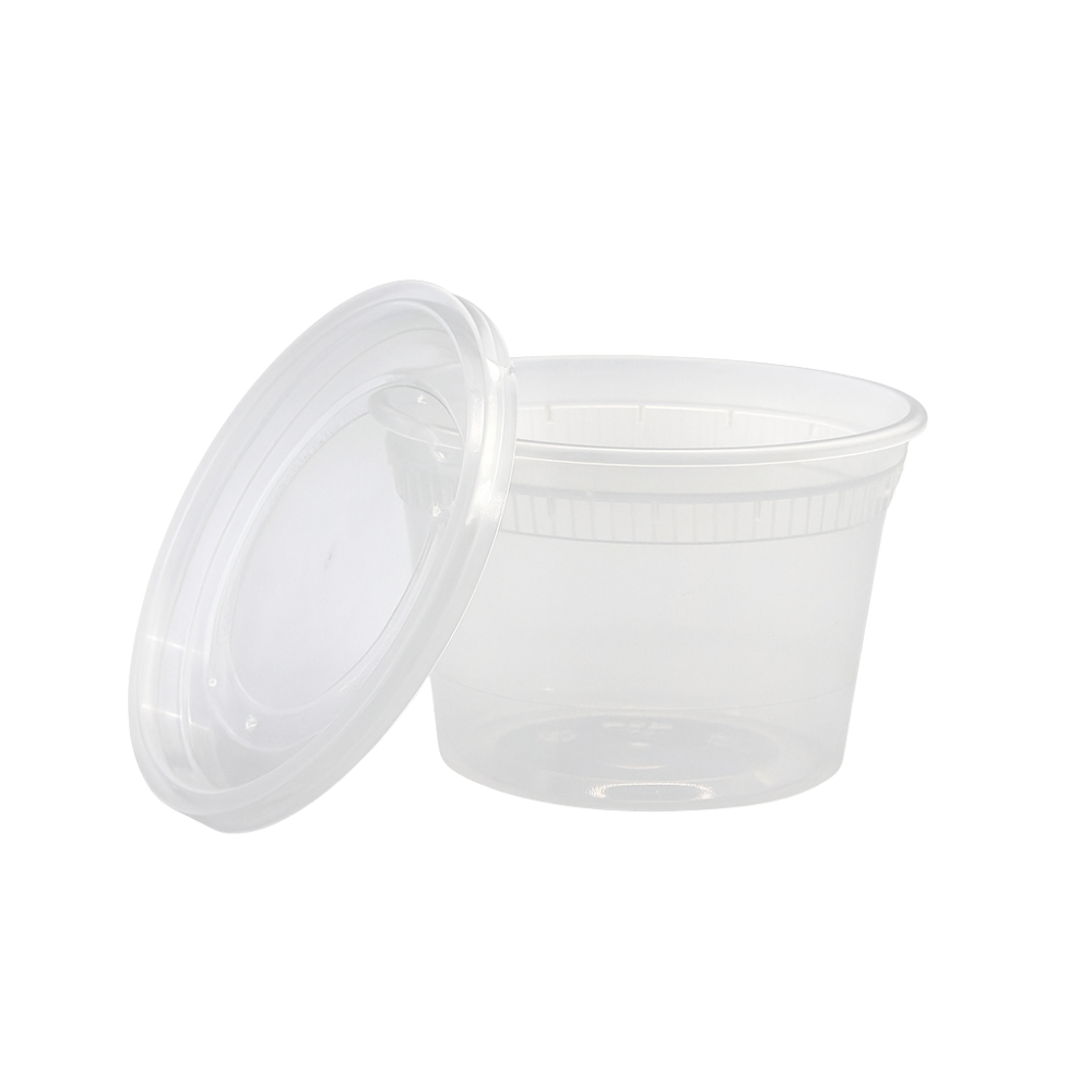 SC-16 | HD 16oz PP Heavy Duty Leak-resistant Clear Deli Container W/ Lid