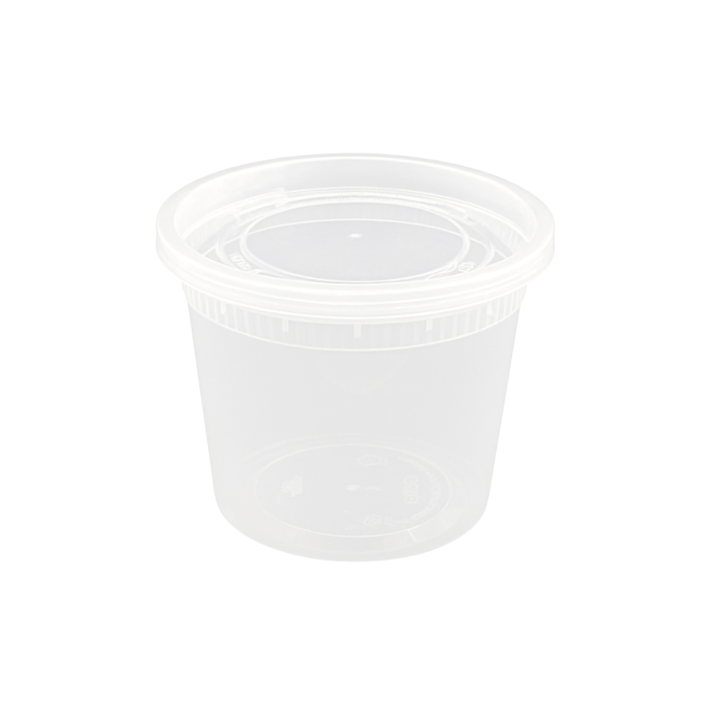 SC-20 | HD 20oz Microwaveable PP Heavy Duty Leak-resistant Translucent Deli Container W/ Lid - 250 Sets