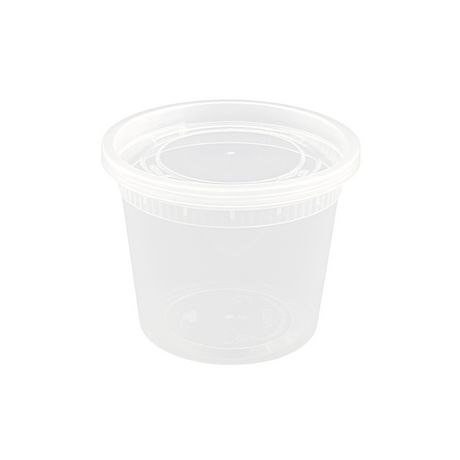 SC-20 | HD 20oz Microwaveable PP Heavy Duty Leak-resistant Translucent Deli Container W/ Lid - 250 Sets