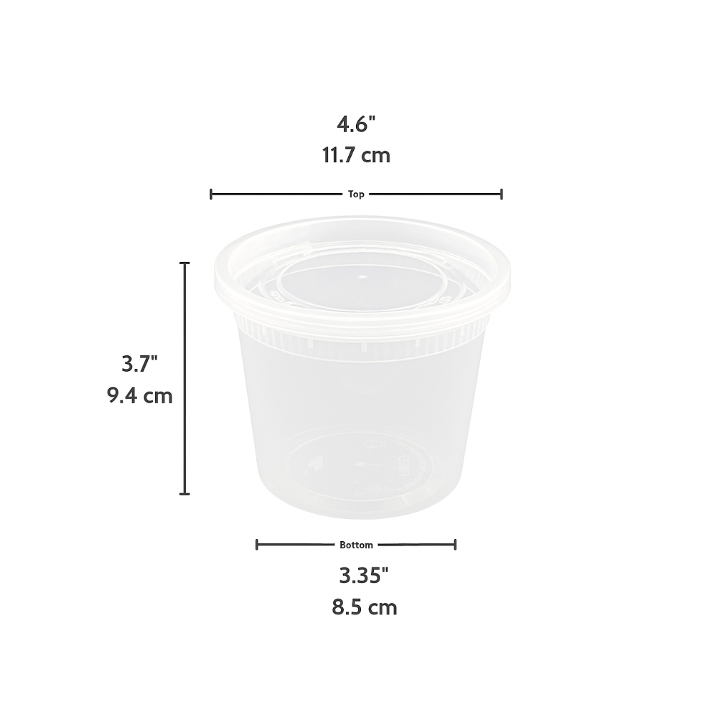 SC-20 | HD 20oz Microwaveable PP Heavy Duty Leak-resistant Translucent Deli Container W/ Lid - size