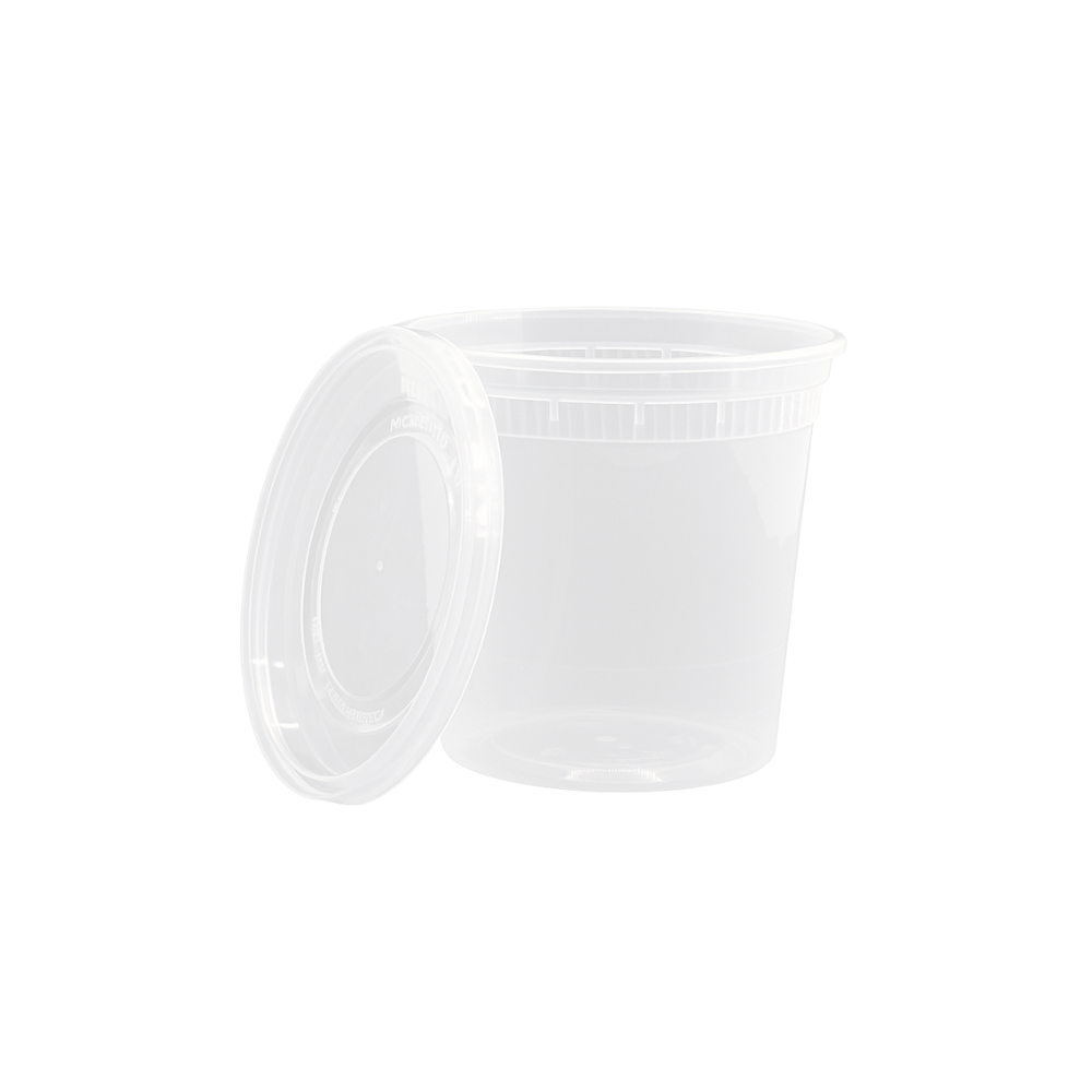 SC-24 | HD 24oz Microwaveable PP Heavy Duty Leak-resistant Translucent Deli Container W/ Lid - open