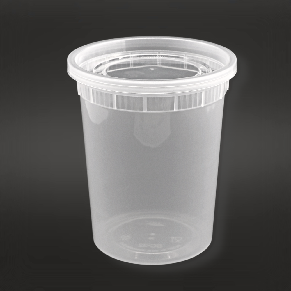 Newspring YSD2532 32 oz. Translucent Round Deli Container Combo Pack -  240/Case - SPLYCO