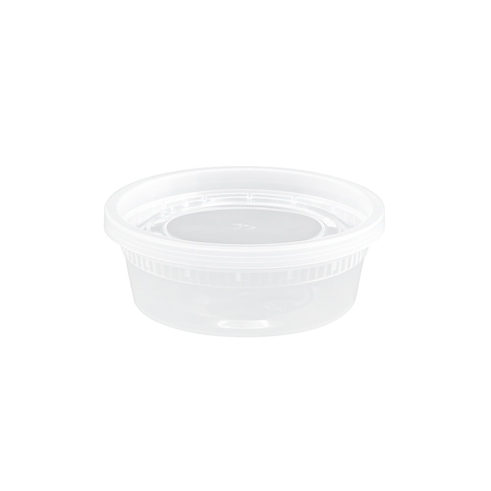 SC-8 | HD 8oz Microwaveable PP Heavy Duty Leak-resistant Translucent Deli Container W/ Lid - 250 Sets