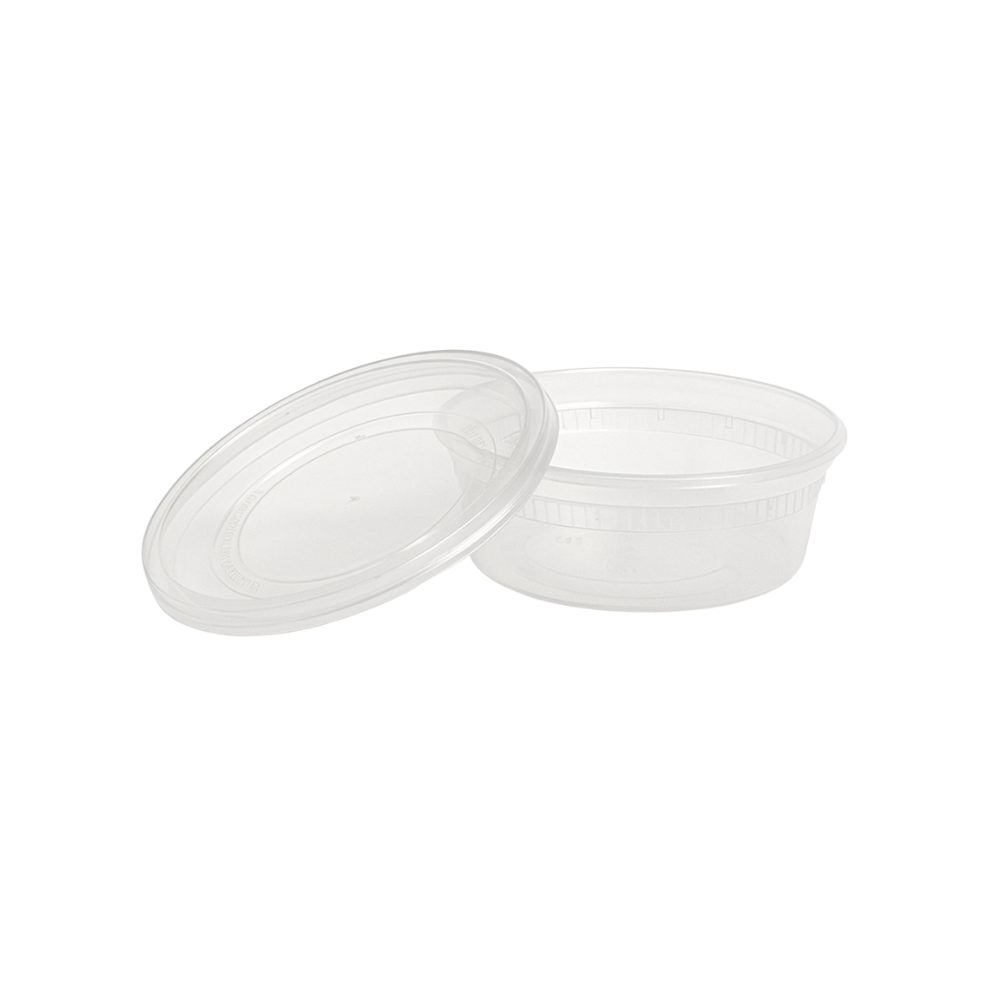 SC-8 | HD 8oz Microwaveable PP Heavy Duty Leak-resistant Translucent Deli Container W/ Lid - open