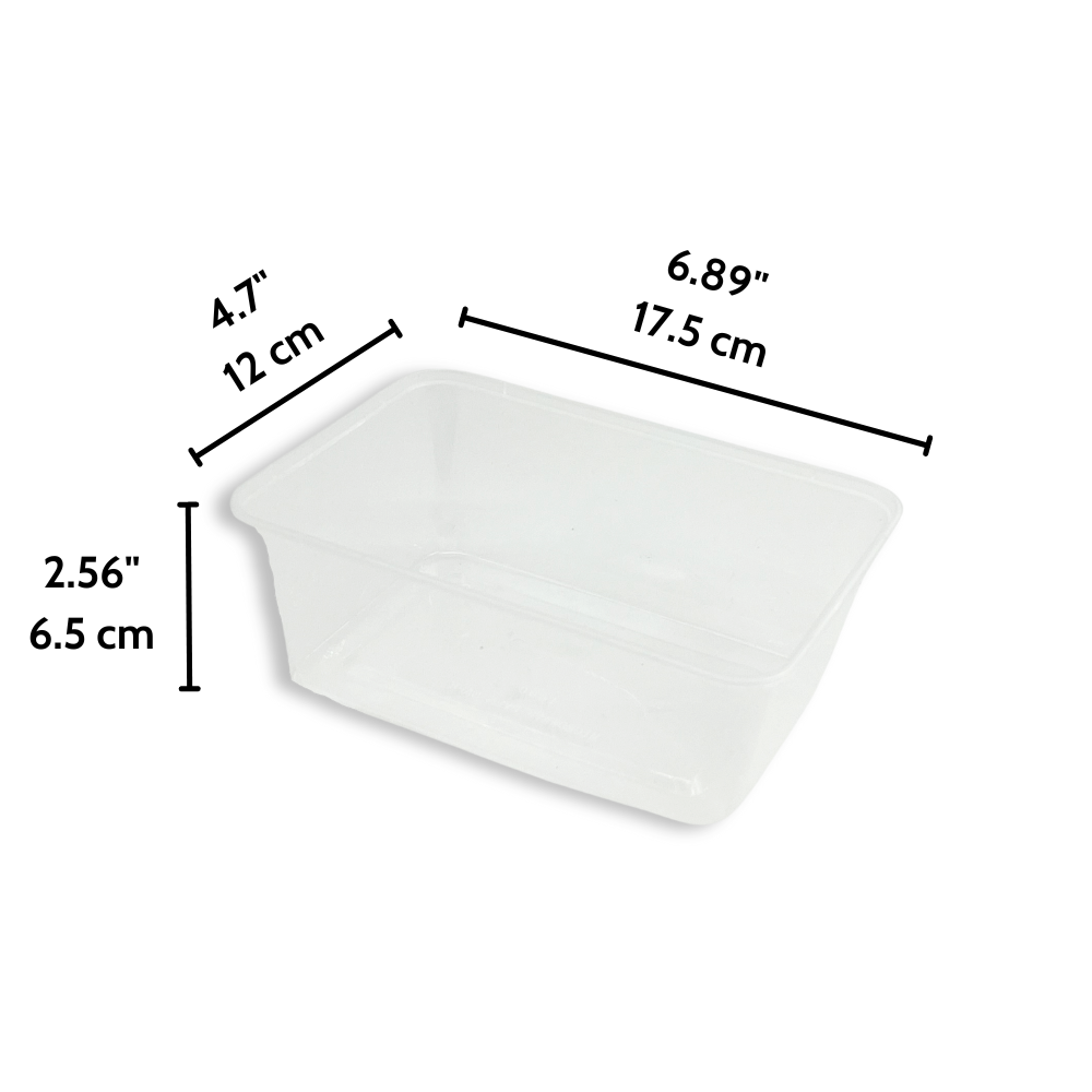 SK 1000 | 34oz PP Clear Rectangular Food Container (Base Only)