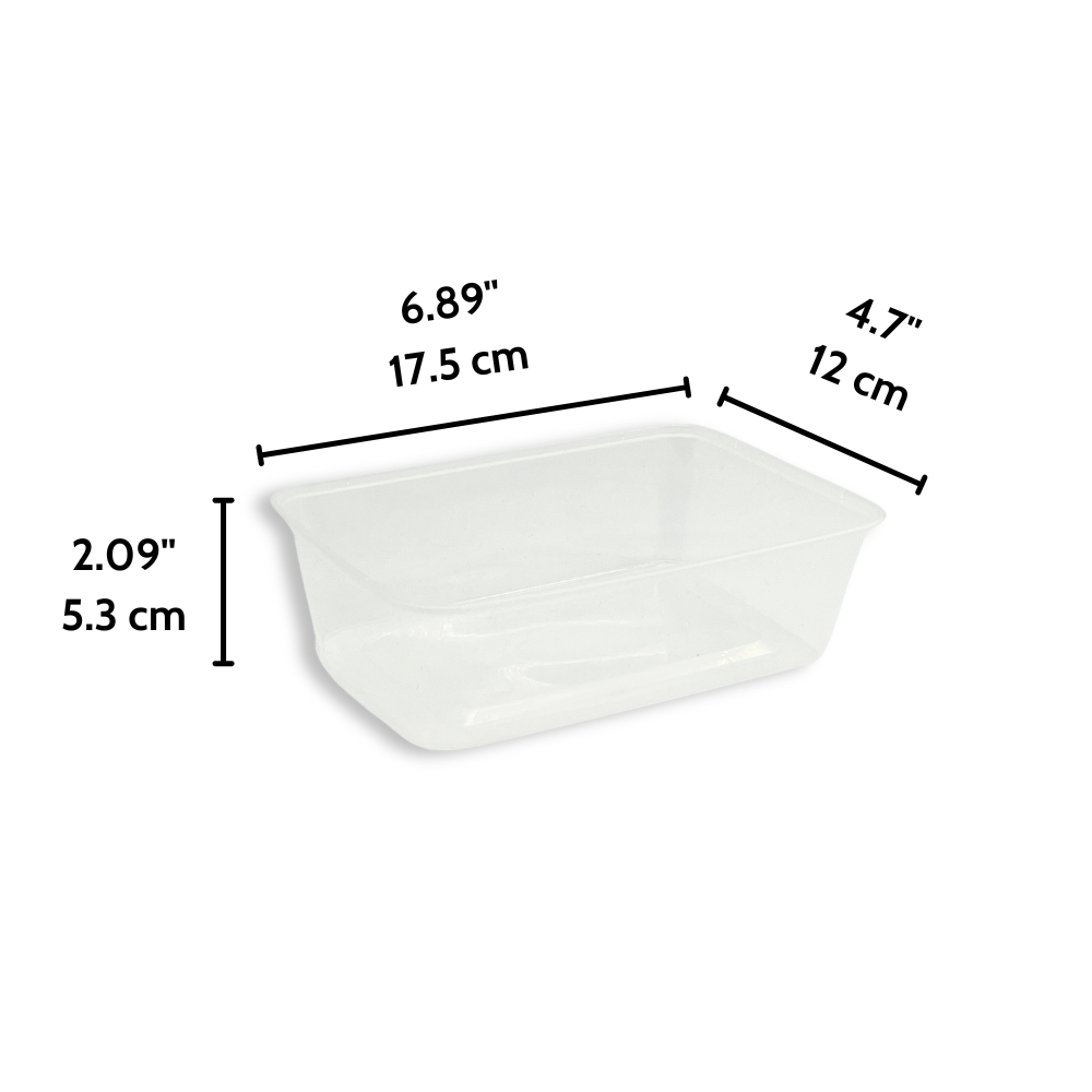SK 750 | 25oz PP Clear Rectangular Food Container (Base Only)
