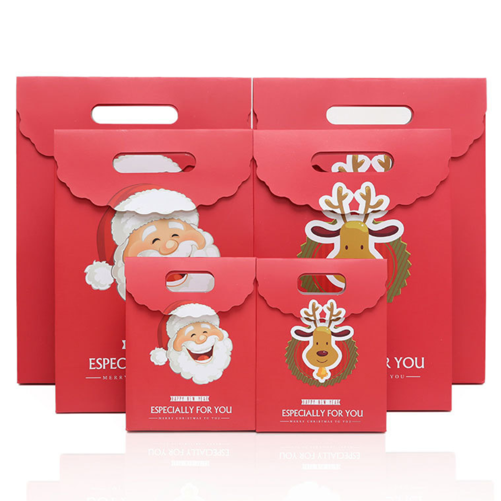 Small/Medium/Large Christmas Paper Bag Santa Clause Moose 10 Pcs HD