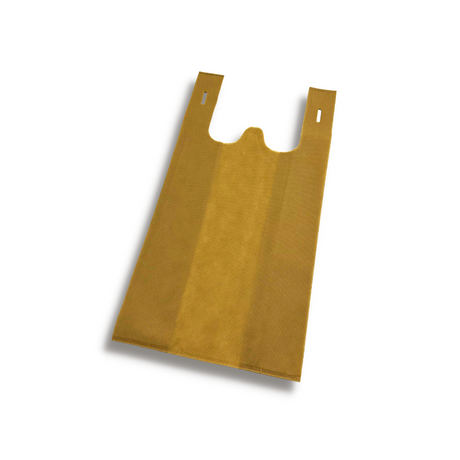 Small Reusable Brown Non-Woven T-Shirt Bag | 8.75x5x17" - 400 Pcs-front