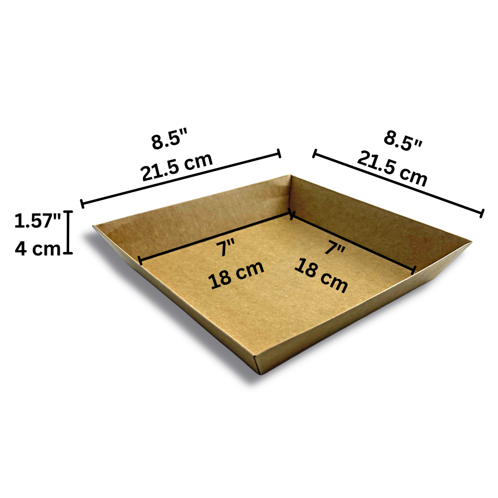 Square Kraft Paper Cake Box W/ PET Lid | 7x7x2.75" - Base size