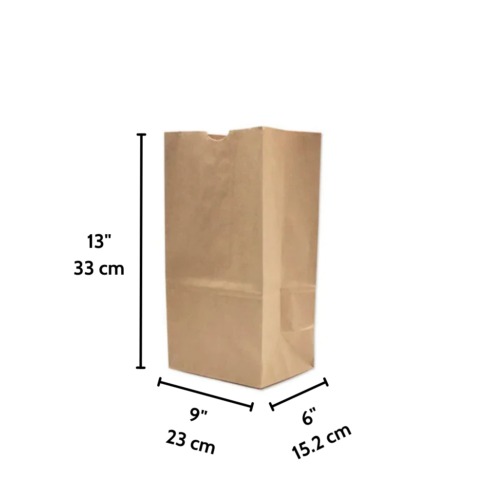 TCB06913 | 25lb Paper Kraft Checkstand Bag | 9x6x13"