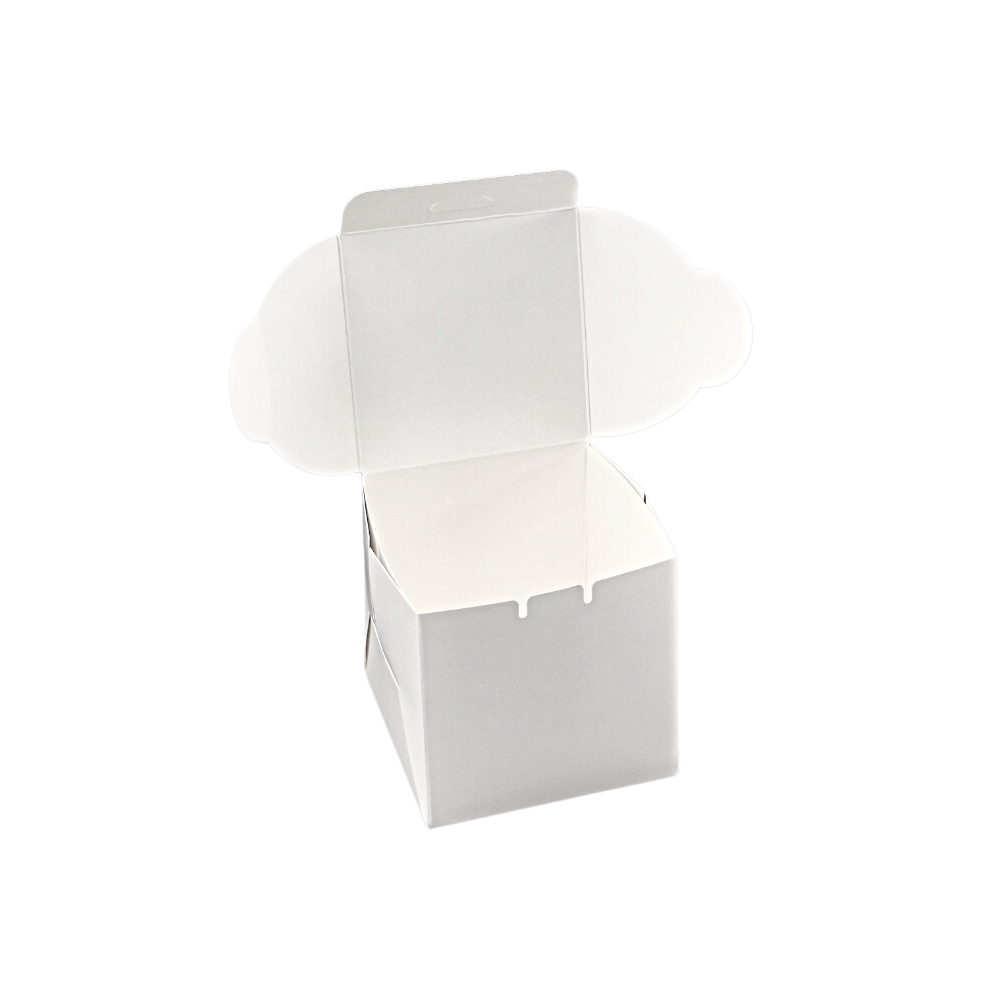 Boîte à pâtisserie en papier à gâteau carré blanc | 4,25x4,25x4,25" - 100 pièces