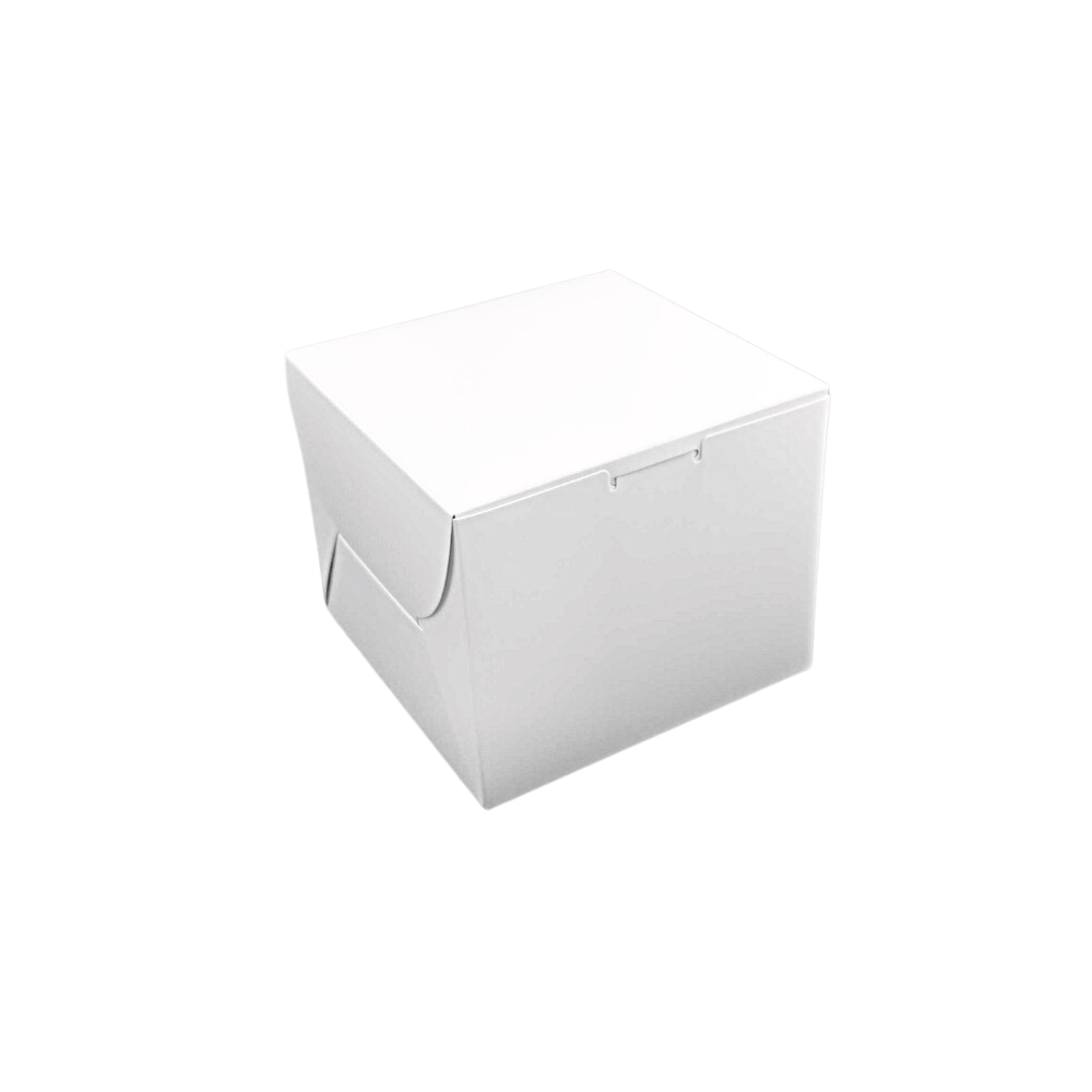 Boîte à pâtisserie en papier à gâteau carré blanc | 6x6x5" - 100 pièces