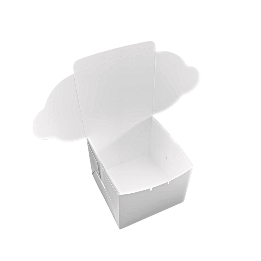 Boîte à pâtisserie en papier à gâteau carré blanc | 6x6x5" - 100 pièces