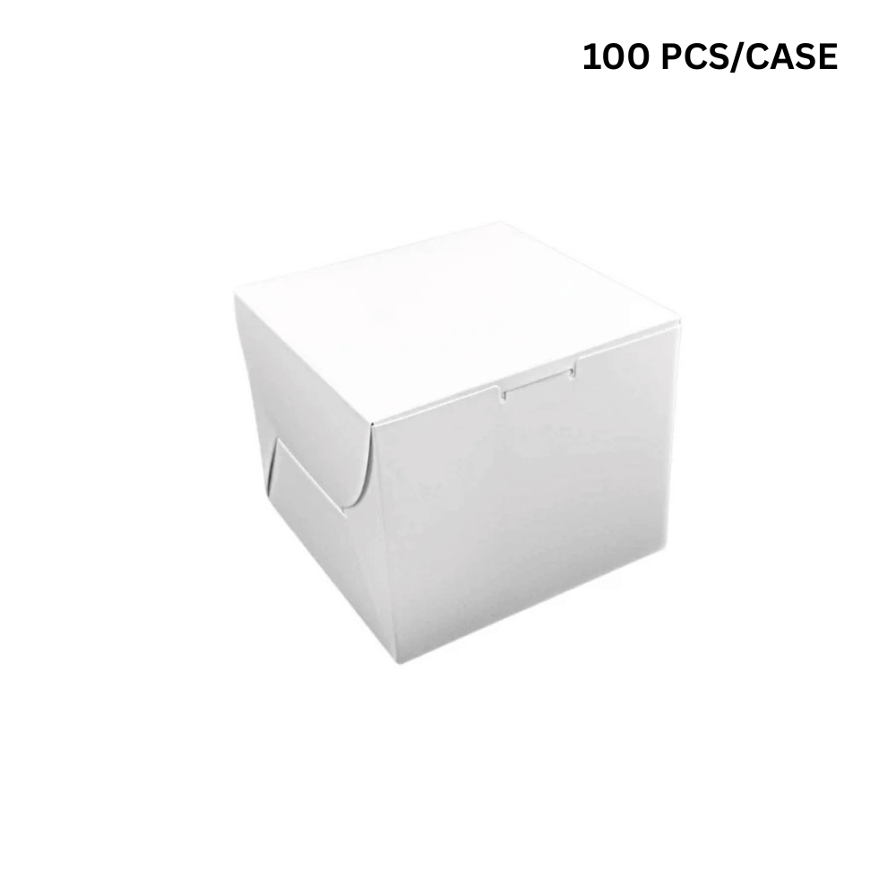 White Square Cake Paper Box Pastry Box | 6x6x5"