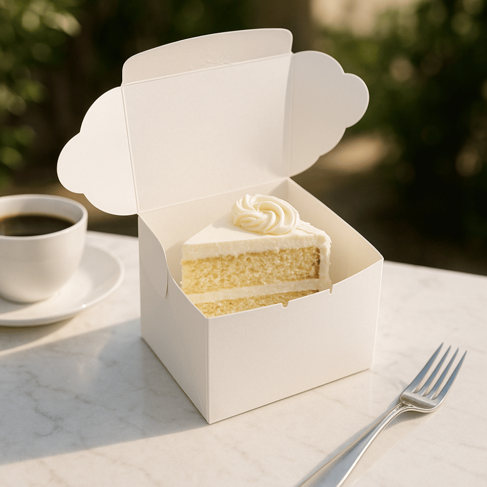 White Square Cake Paper Box Pastry Box | 6x6x5"