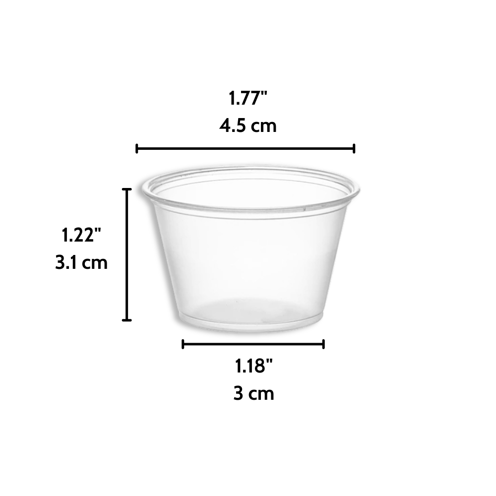 Gobelet à sauce transparent XT 1 oz en PP | Dessus de 45 mm (base uniquement) - 2 500 pièces