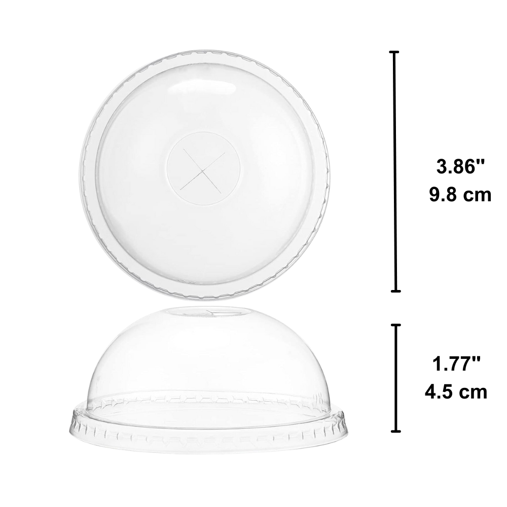 XT 98mm PET Clear Dome Lid W/ Cross Cut | Fit XT12/XT16/HD18/XT20/HD24 PET Cup - size