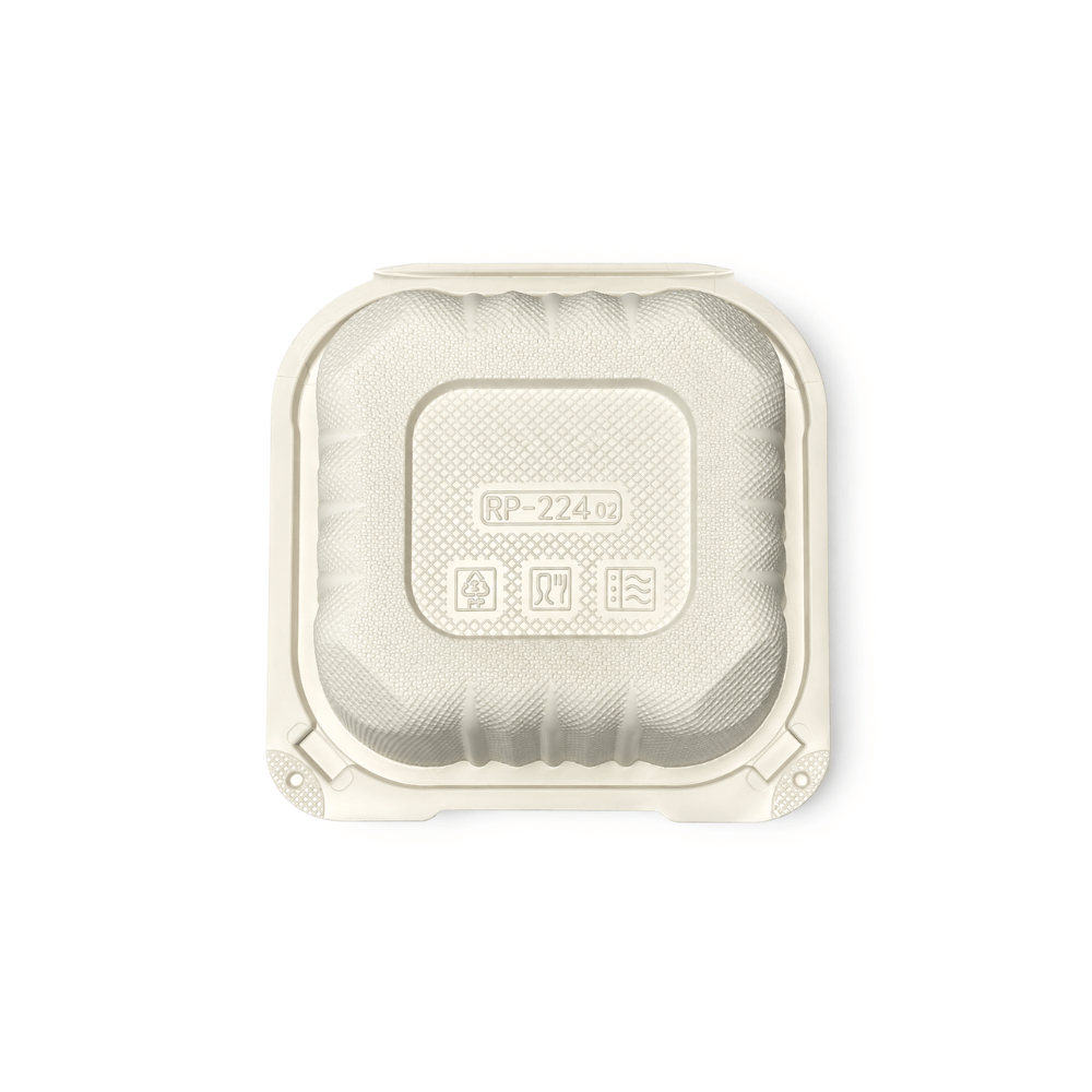 YQ-51 (224) | Microwavable PP Clamshell Container W/ Vent Hole | 5.5x5.5x2.75" - bottom