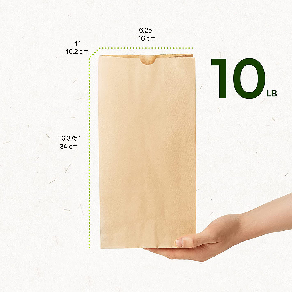 10lb Paper Kraft Bakery Bag | 6.25x4x13.375"
