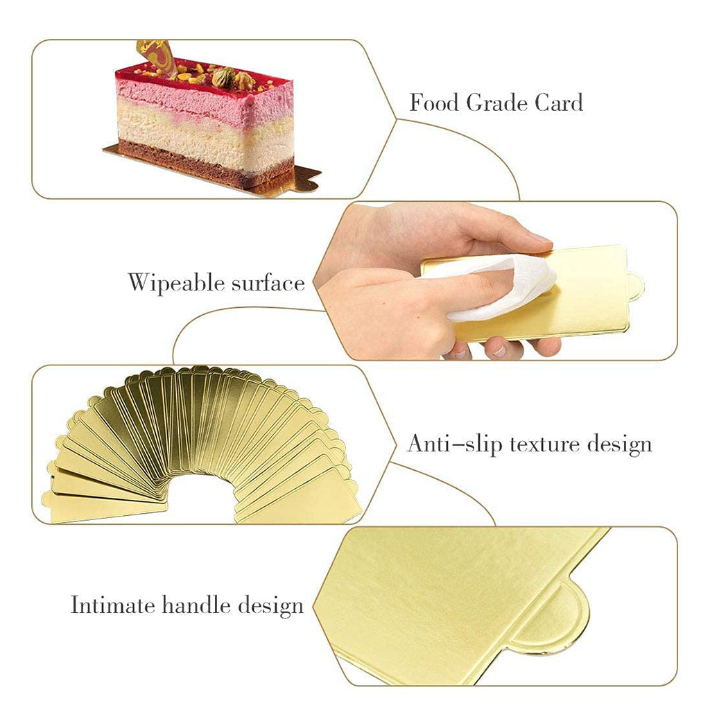 JK0009 | 4x2.36" Golden Rectangular Cake Paper Pad