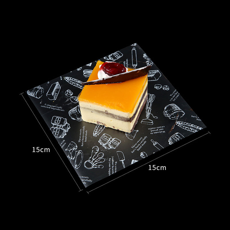 Film d'emballage de gâteau carré en plastique 5,9x5,9" (motif aléatoire) - 500 pièces