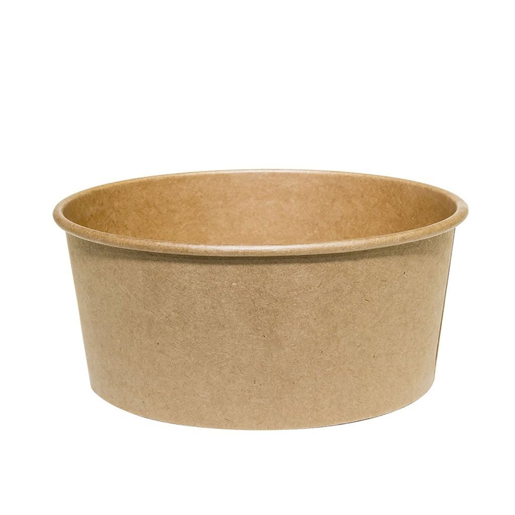 #1100B | 37oz Eco-friendly Kraft Round Paper Bowl (Base Only) - 300 Pcs - HD Bio Packaging