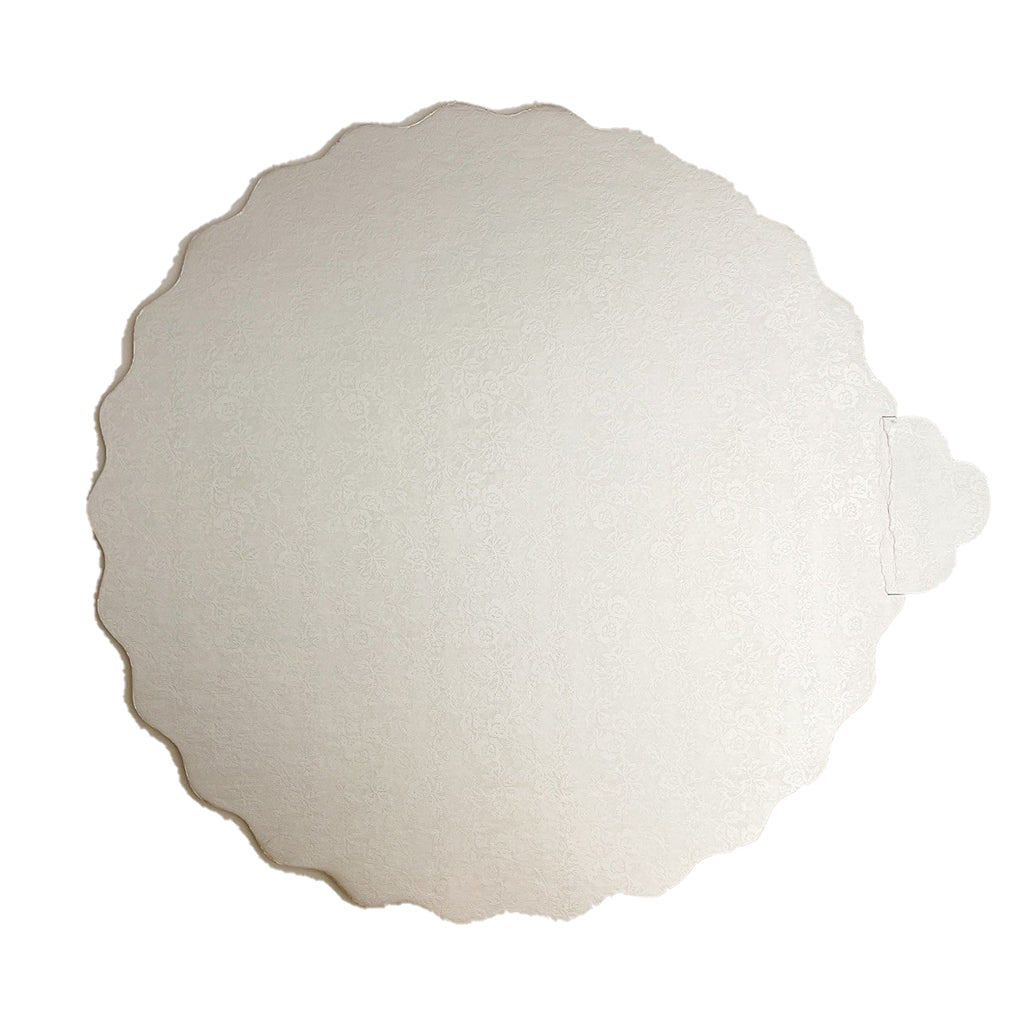 12" Double-Sided Golden & Silver Round Cake Paper Pad W/ Handle