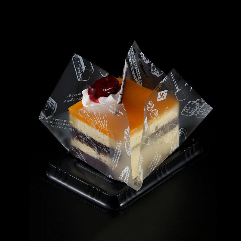 Film d'emballage de gâteau carré en plastique 5,9x5,9" (motif aléatoire) - 500 pièces