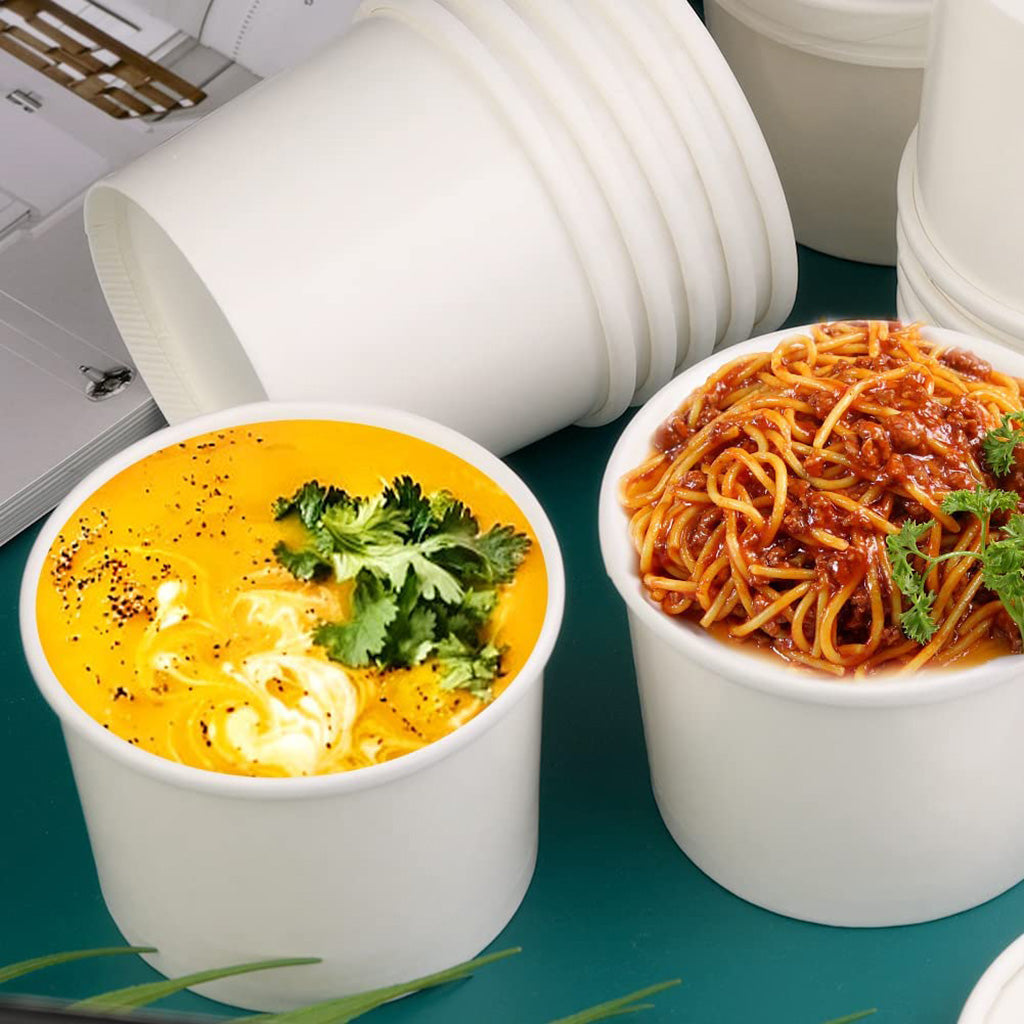 #12D | 12oz Eco-friendly White Paper Soup Cup (Base Only) - 500 Pcs - HD Bio Packaging