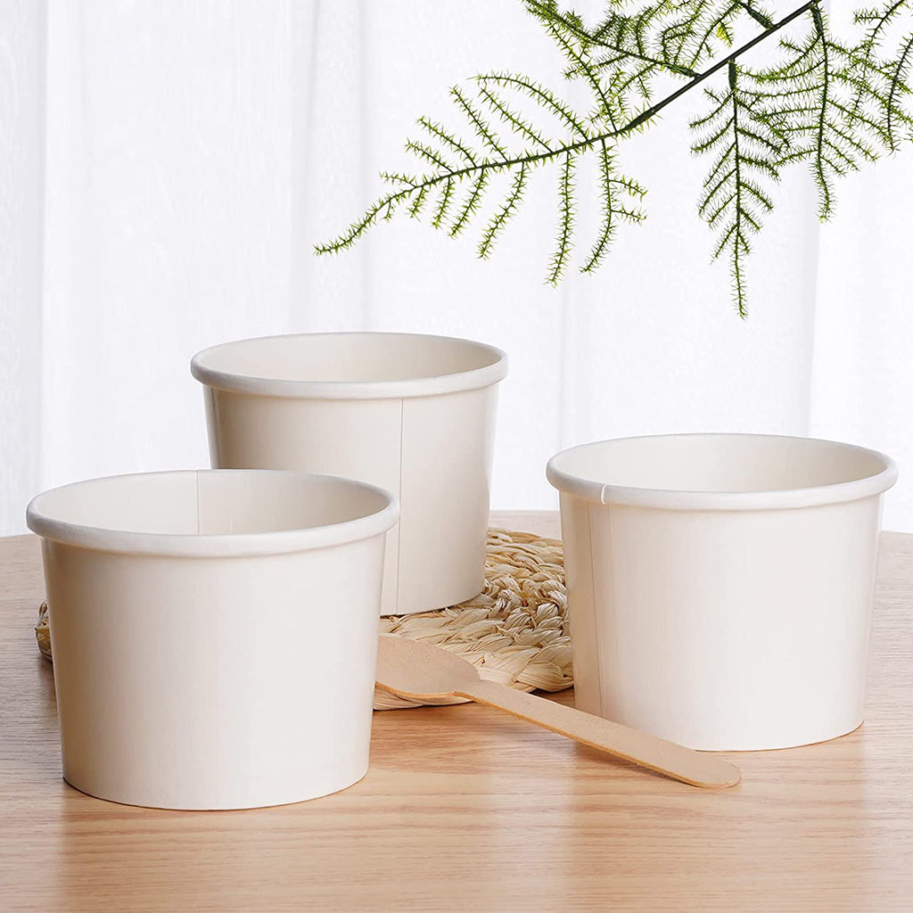 #12D | 12oz Eco-friendly White Paper Soup Cup (Base Only) - 500 Pcs - HD Bio Packaging