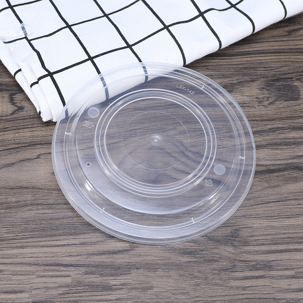 HD-142 | 142mm PP Clear Round Lid | Fit HD-700/HD-850/HD-999 Bowl (Lid Only) - on table