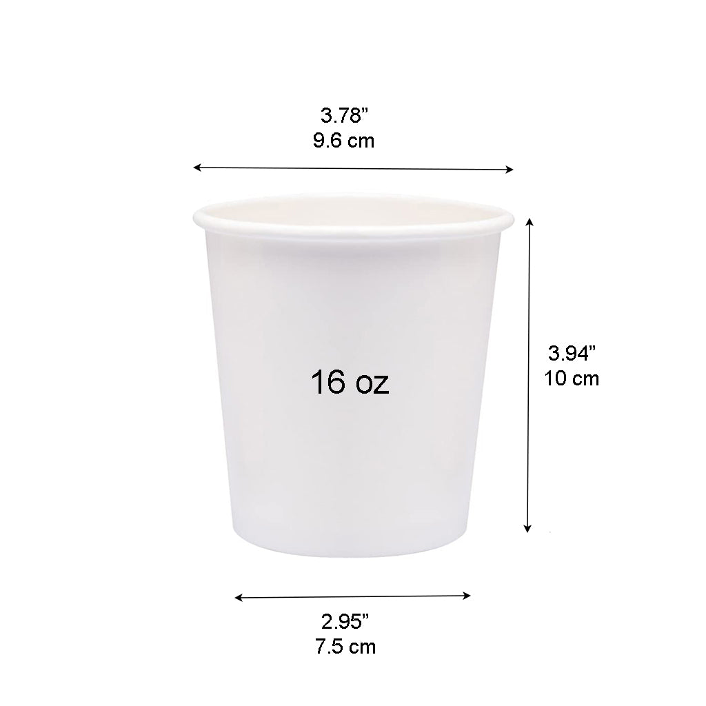 #16D | 16oz Eco-friendly White Paper Soup Cup (Base Only) - 500 Pcs - HD Bio Packaging