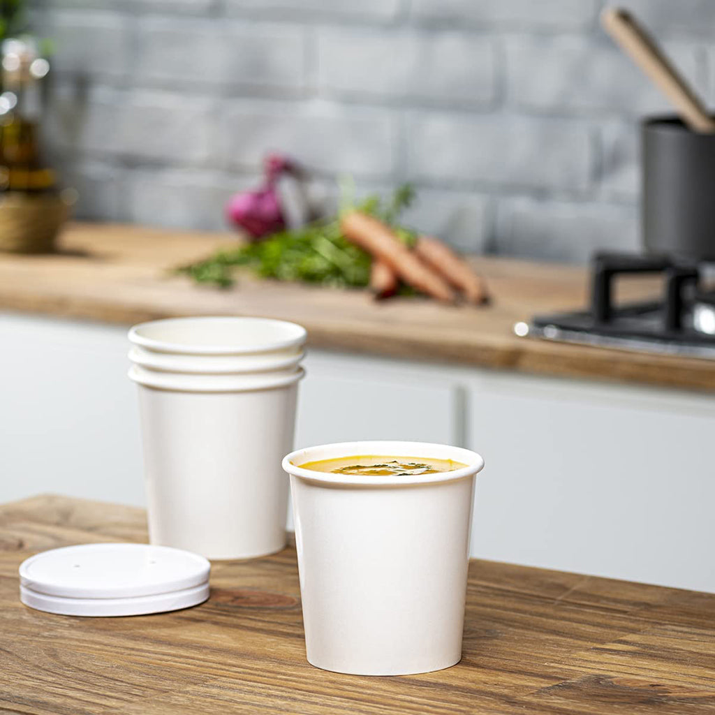 #16D | 16oz Eco-friendly White Paper Soup Cup (Base Only) - 500 Pcs - HD Bio Packaging
