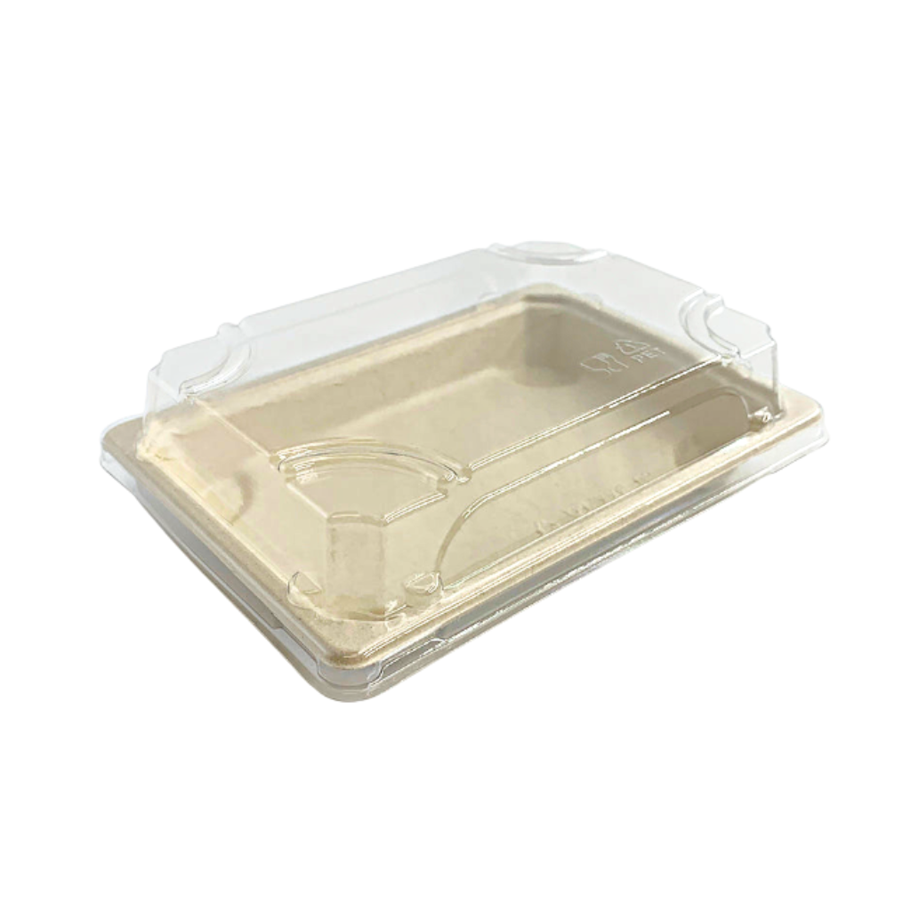 9.25 x 4.125 x 1.75  PLA Sushi Tray (w/ Lid) 400 per case – Green Safe  Products