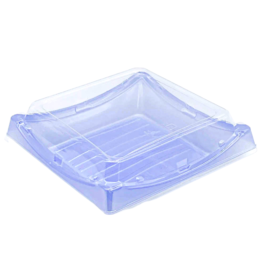 Blue PET Togo Sushi Tray w/ Lid Rectangle Food Container (9.44x4.33) 50  Sets