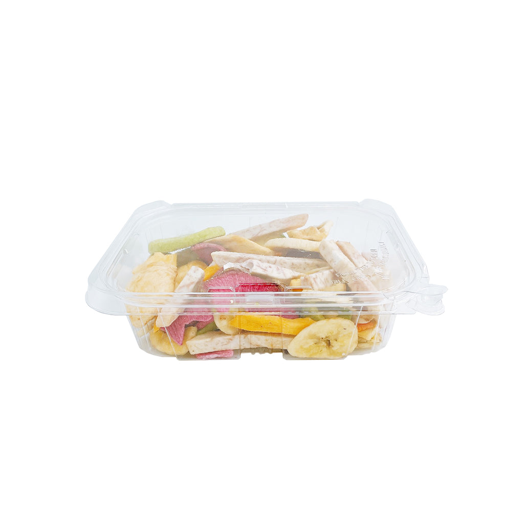 PLS-24 | 24oz PET Clear Rectangular Hinged Safety Lock Salad Container - front