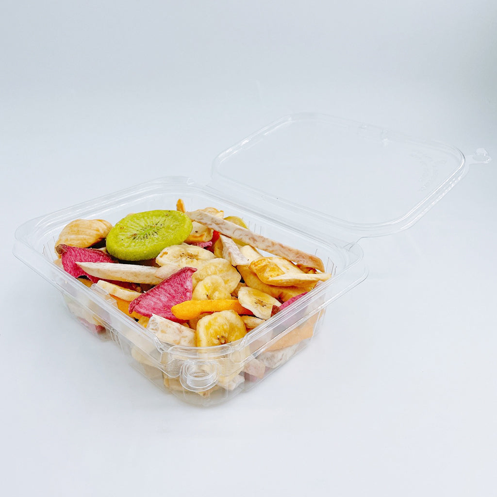 PLS-24 | Récipient à salade rectangulaire transparent à charnière en PET de 24 oz - 200 ensembles