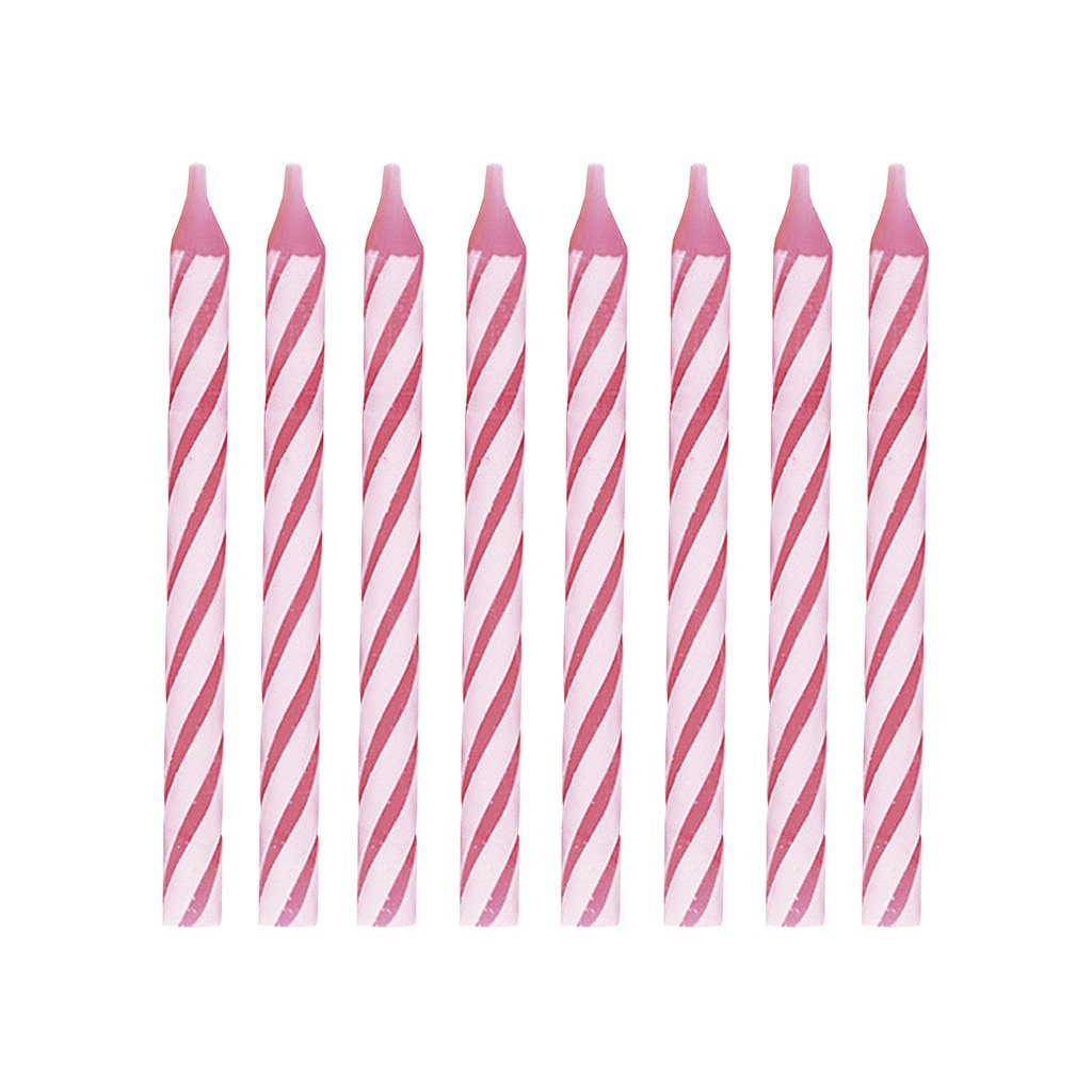 2.5" Pink Striped Cake Candles - 1000 Pcs - HD Plastic Product (Canada). Inc