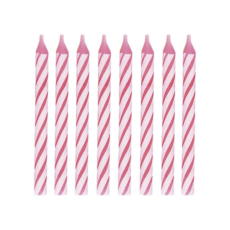 2.5" Pink Striped Cake Candles - 1000 Pcs - HD Plastic Product (Canada). Inc