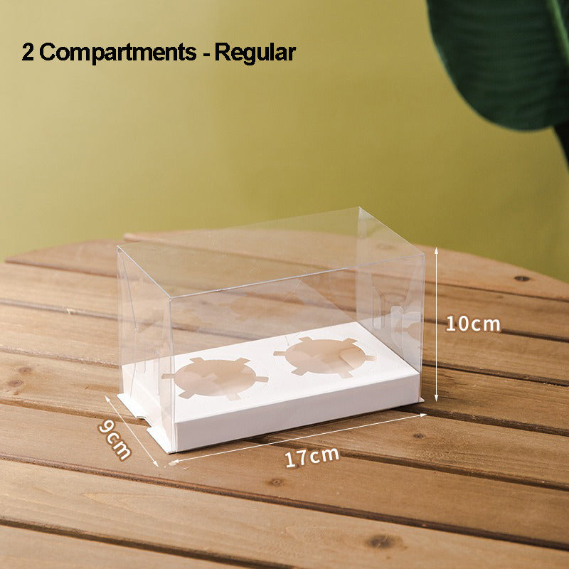 Clear Cupcake Box | Cupcake Carrier | Fits 2/4/6/12 Cupcakes Or Muffins
