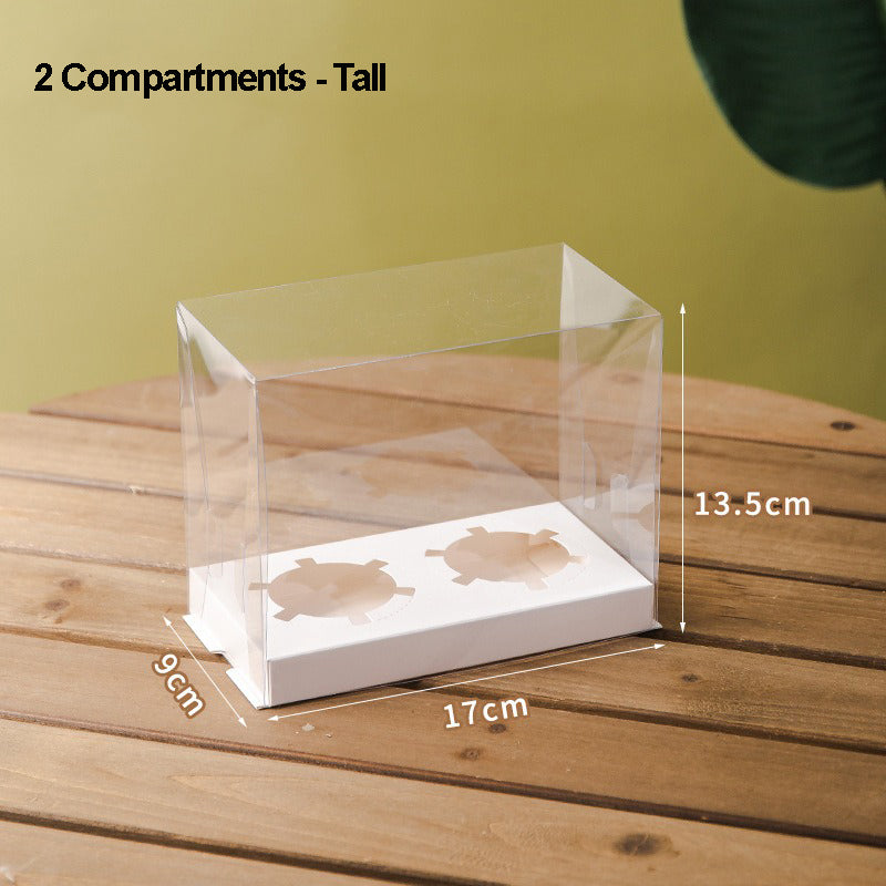 Clear Cupcake Box | Cupcake Carrier | Fits 2/4/6/12 Cupcakes Or Muffins