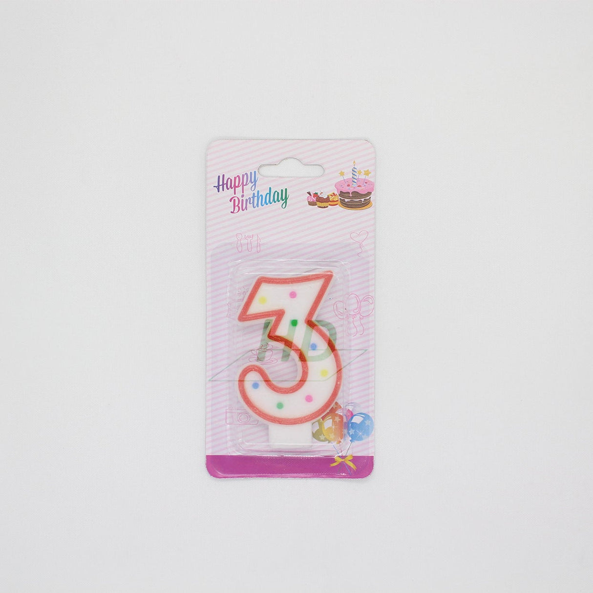 #3 Dot Number Party Candle - 12 Pcs - HD Bio Packaging